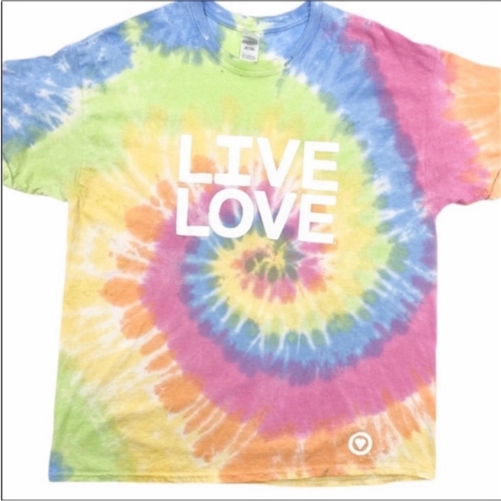 Tie dye LIVE LOVE short sleeve T-shirt XL